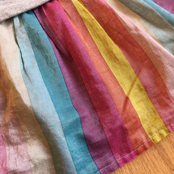 EUC Hatley Girl’s Dress-Sweatshirt Top with Butterfly + Striped Shimmer Skirt - Picture 5 of 7